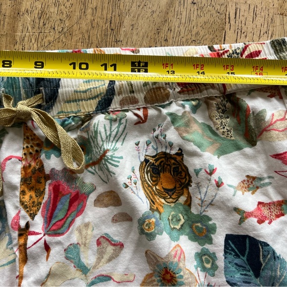 Anthropologie Michelle Morin Animalia Flannel Pajama Set Top 1x / Bottoms Large - Picture 6 of 15